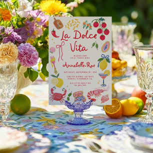 La Dolce Vita Party Italian Riviera Food Invitation