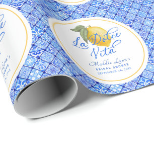 La Dolce Vita Personalised Bridal Shower Wrapping Paper