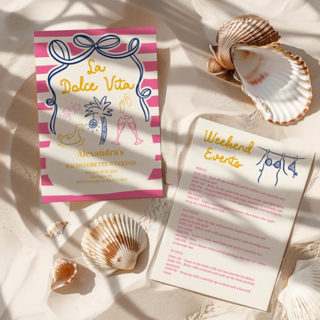 La Dolce Vita Poolside Bachelorette Weekend Invitation (Creator Uploaded)