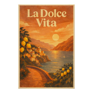 La Dolce Vita – Retro Italian Coast Travel Poster