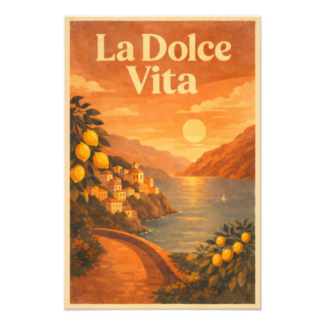 La Dolce Vita – Retro Italian Coast Travel Poster (Front)