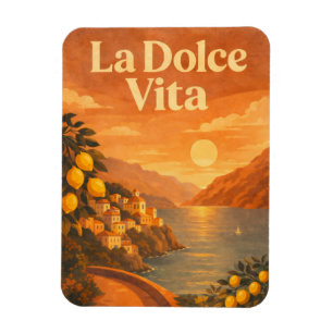 La Dolce Vita – Retro Italian Coast Travel Poster Magnet