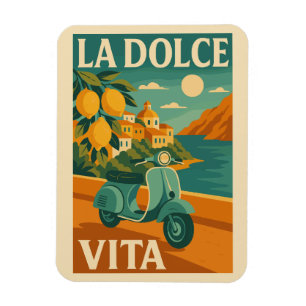 La Dolce Vita – Retro Italian Coast Travel Poster Magnet