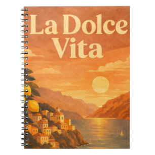 La Dolce Vita – Retro Italian Coast Travel Poster Notebook