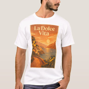 La Dolce Vita – Retro Italian Coast Travel Poster T-Shirt
