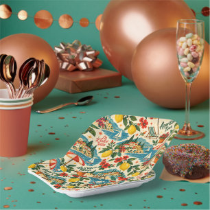 La Dolce Vita – Retro Italian Riviera Pattern Paper Plate