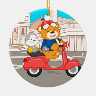 La Dolce Vita Romana - Nano Bear & Junior Monkey Ceramic Tree Decoration