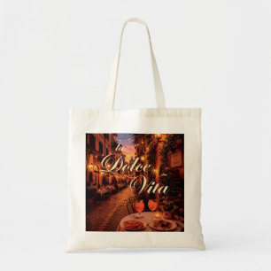 La Dolce Vita Rome Trastevere Night Illustration Tote Bag