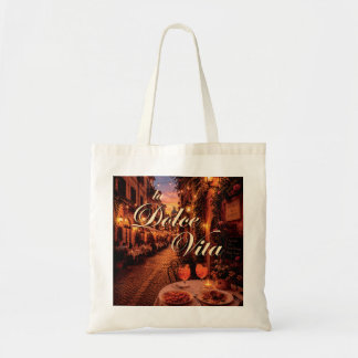 La Dolce Vita Rome Trastevere Night Illustration Tote Bag