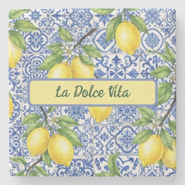 La Dolce Vita Sicily Stone Coaster (Front)