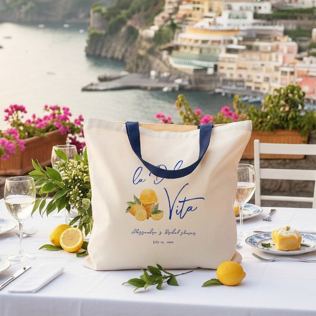 La Dolce Vita Stylish Italian Summer Bridal Shower Tote Bag (Creator Uploaded)
