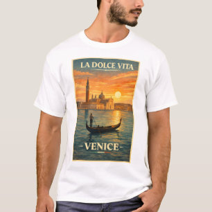 La Dolce Vita - Venice Vintage Travel Poster T-Shirt