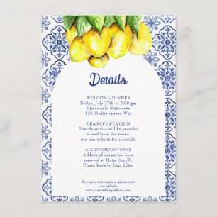 La Dolce Vita Wedding Details Mediterranean Lemon  Enclosure Card