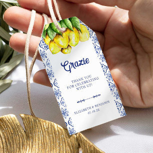 La Dolce Vita Wedding Lemon Mediterranean Blue Gift Tags