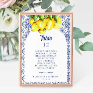 La Dolce Vita Wedding Mediterranean Seating Chart Table Number