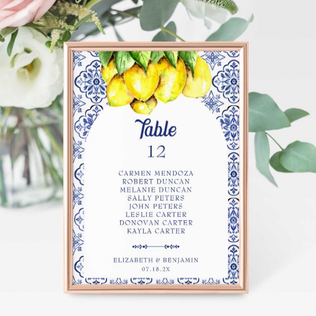 La Dolce Vita Wedding Mediterranean Seating Chart Table Number (Creator Uploaded)