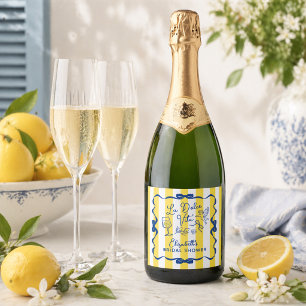 La Dolce Vita Whimsical Italian Bridal Shower Sparkling Wine Label
