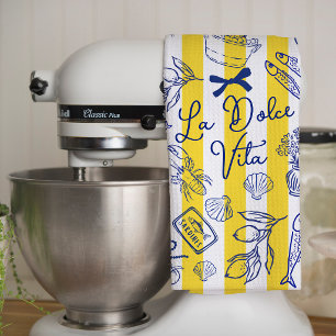La Dolce Vita Whimsical Italian Themed Tea Towel