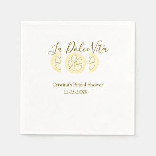 La Dolce Vita yellow lemon bridal shower pastel bo Napkin