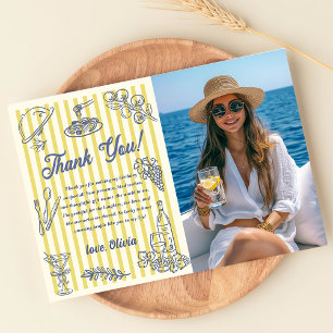 La Dolce Vita Yellow Stripes Thank You Card Photo 