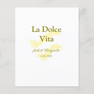 La Dolce Vita yellow wedding couple Name date glit