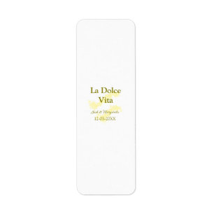 La Dolce Vita yellow wedding couple Name date glit