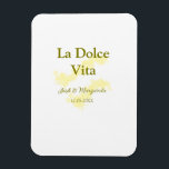 La Dolce Vita yellow wedding couple Name date glit Magnet<br><div class="desc">design</div>