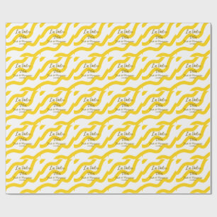 La Dolce Vita yellow wedding couple Name date glit Wrapping Paper