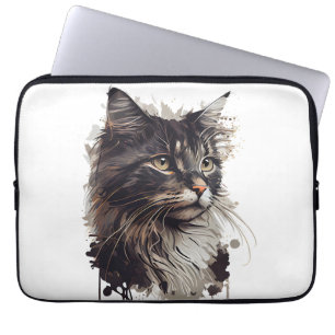  La Elegancia felina en tu vida Laptop Sleeve