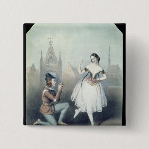 La Esmeralda': Carlotta Grisi & Jules Perrot 15 Cm Square Badge