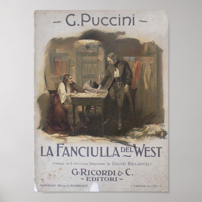La Fanciulla del West Opera Poster (Front)