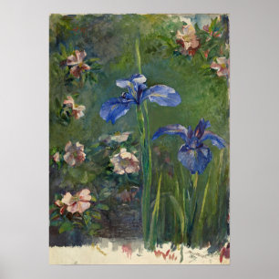 La Farge - Wild Roses And Irises Poster
