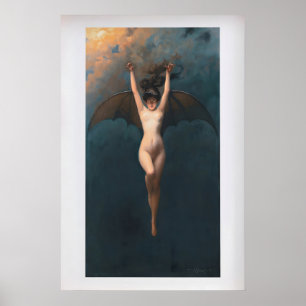 La Femme Chauve-Souris (the Batwoman) by Albert Pé Poster