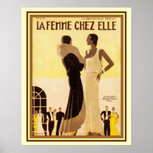 La Femme Chez Elle French Deco Cover 16x20 Poster