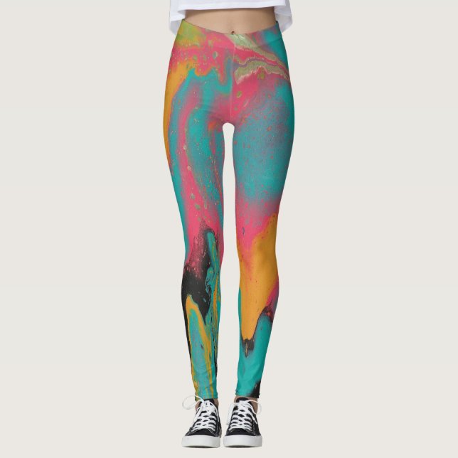 La Fiesta 1 Bright Colourful Fun Leggings (Front)