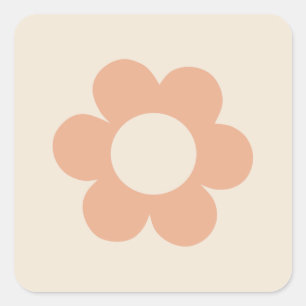 La Fleur 04 Abstract Floral Boho Neutral Flower Square Sticker
