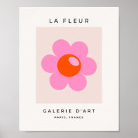 La Fleur 05 Abstract Flower Pink And Orange Floral