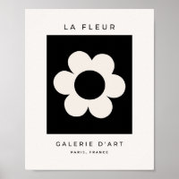 La Fleur 06 Retro Floral Black And White Flower