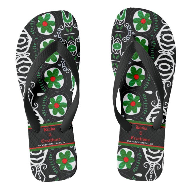 La Flor Verde Flip Flops (Footbed)