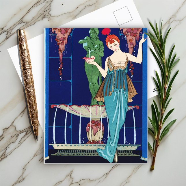 La Fontaine de coquillages, George Barbier  Postcard (Creator Uploaded)