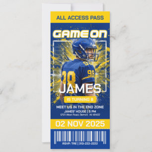 LA Football Ticket Birthday Invitation