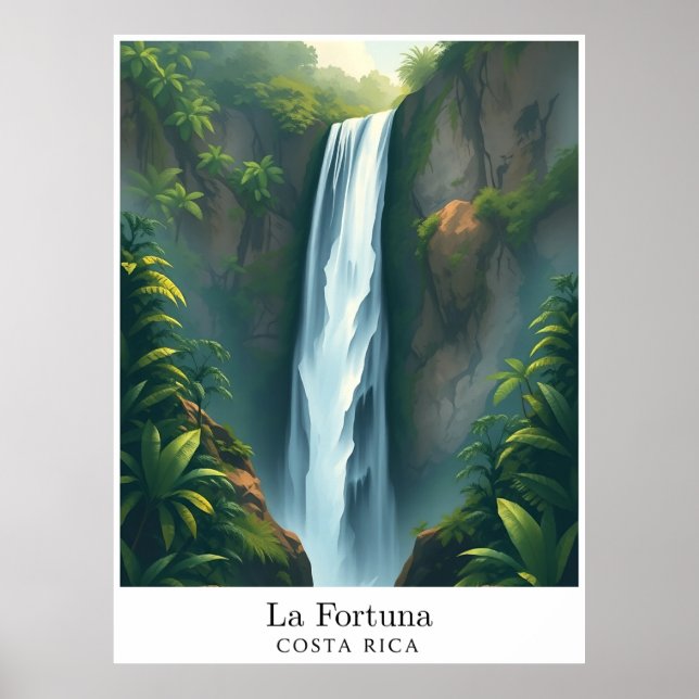 La Fortuna Waterfall, Costa Rica – Tropical Falls Poster (Front)