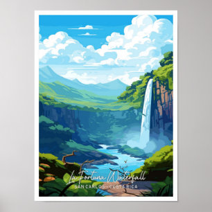 La Fortuna Waterfall San Carlos Costa Rica Travel Poster