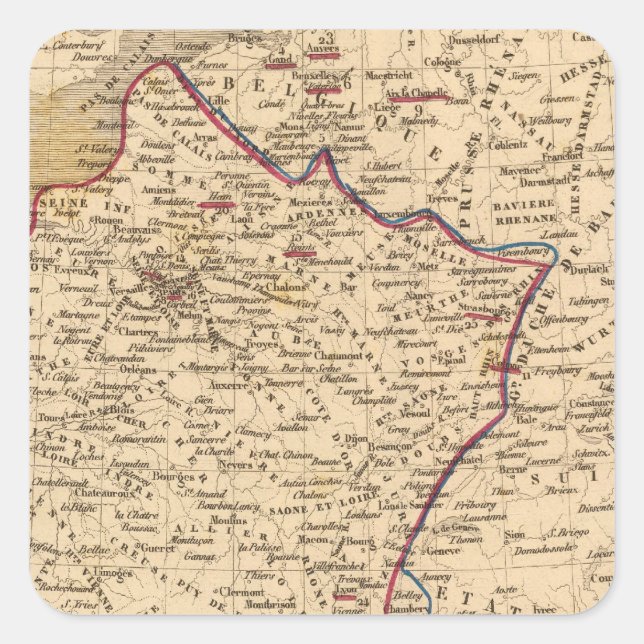 La France 1814 a 1840 Square Sticker (Front)