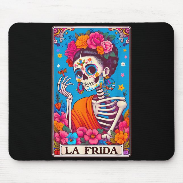 La Frida Dia De Los Muertos Day Of Dead Halloween  Mouse Mat (Front)