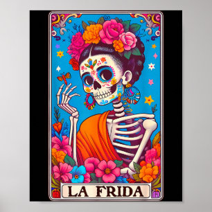 La Frida Dia De Los Muertos Day Of Dead Halloween Poster