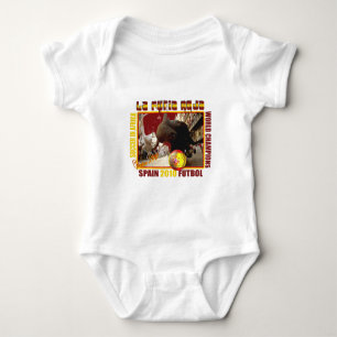 La Furia Roja Spanish Bull Soccer Futbol Baby Bodysuit