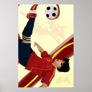 La Furia Roja Spanish Spain 2014 Soccer by Sarjis Poster