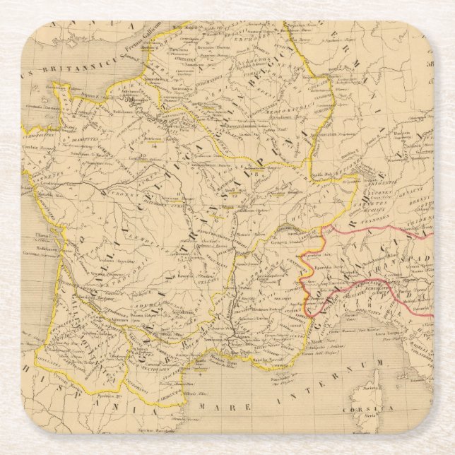 La Gaule Square Paper Coaster (Front)