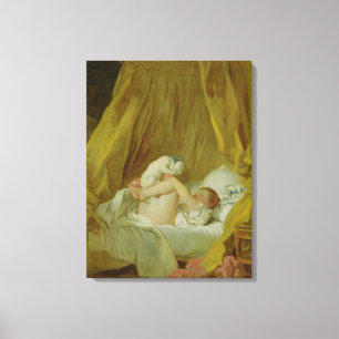 'La Gimblette', Girl with a Dog, c.1770 (oil on ca Canvas Print